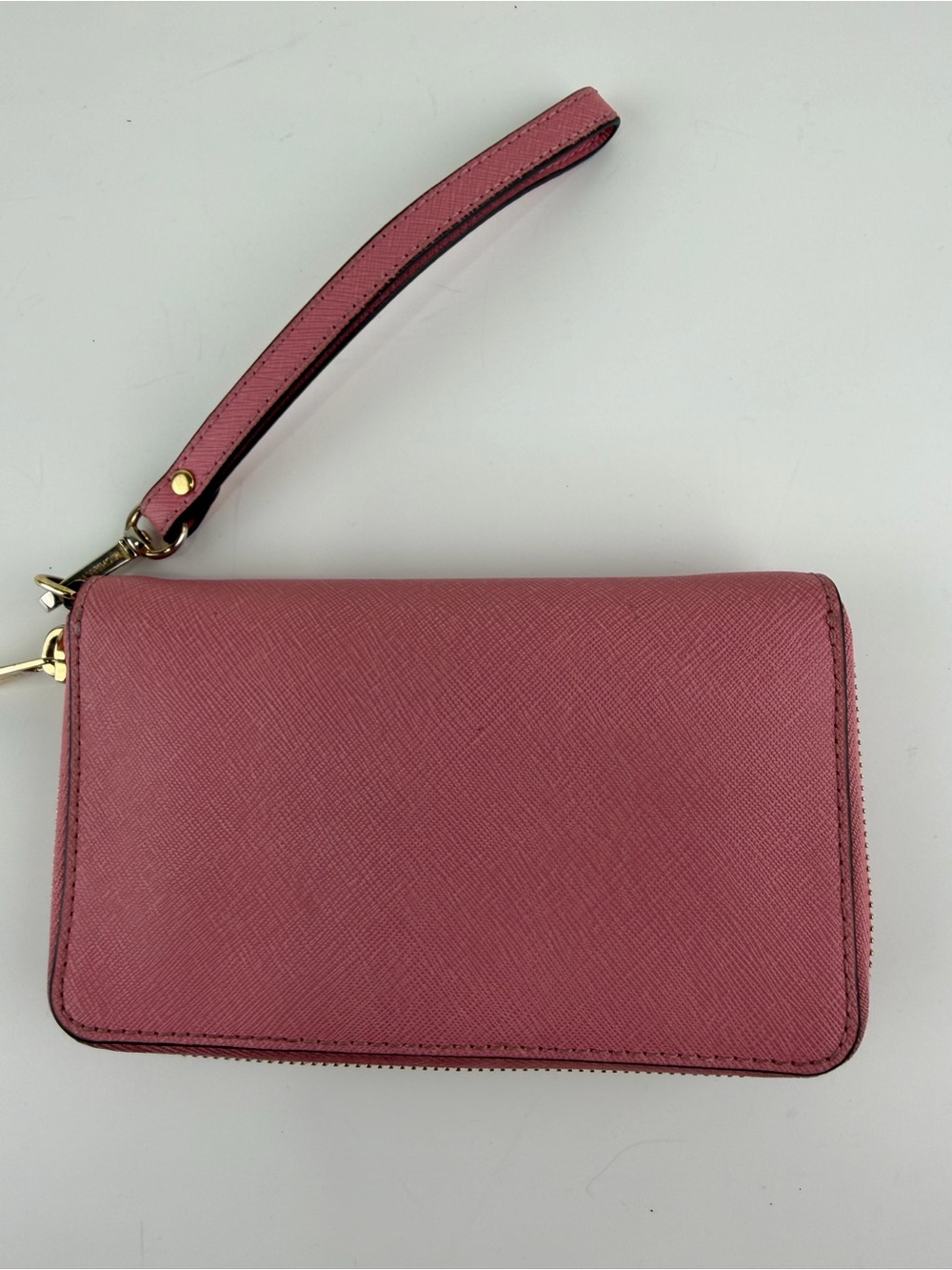 Michael Kors Jet Set Travel Large Zip Wristlet Wallet Pink Saffiano Leather - Picture 6 of 9